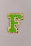 Chenille Iron-On Patch Letters - Green 8cm