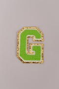 Chenille Iron-On Patch Letters - Green 8cm