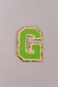 Chenille Adhesive Patch Letters - Green 5.5cm