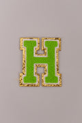 Chenille Iron-On Patch Letters - Green 8cm