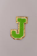 Chenille Iron-On Patch Letters - Green 8cm