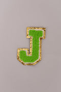 Chenille Adhesive Patch Letters - Green 5.5cm