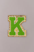 Chenille Iron-On Patch Letters - Green 8cm