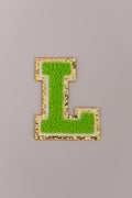 Chenille Iron-On Patch Letters - Green 8cm
