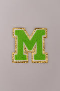 Chenille Iron-On Patch Letters - Green 8cm