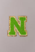 Chenille Iron-On Patch Letters - Green 8cm