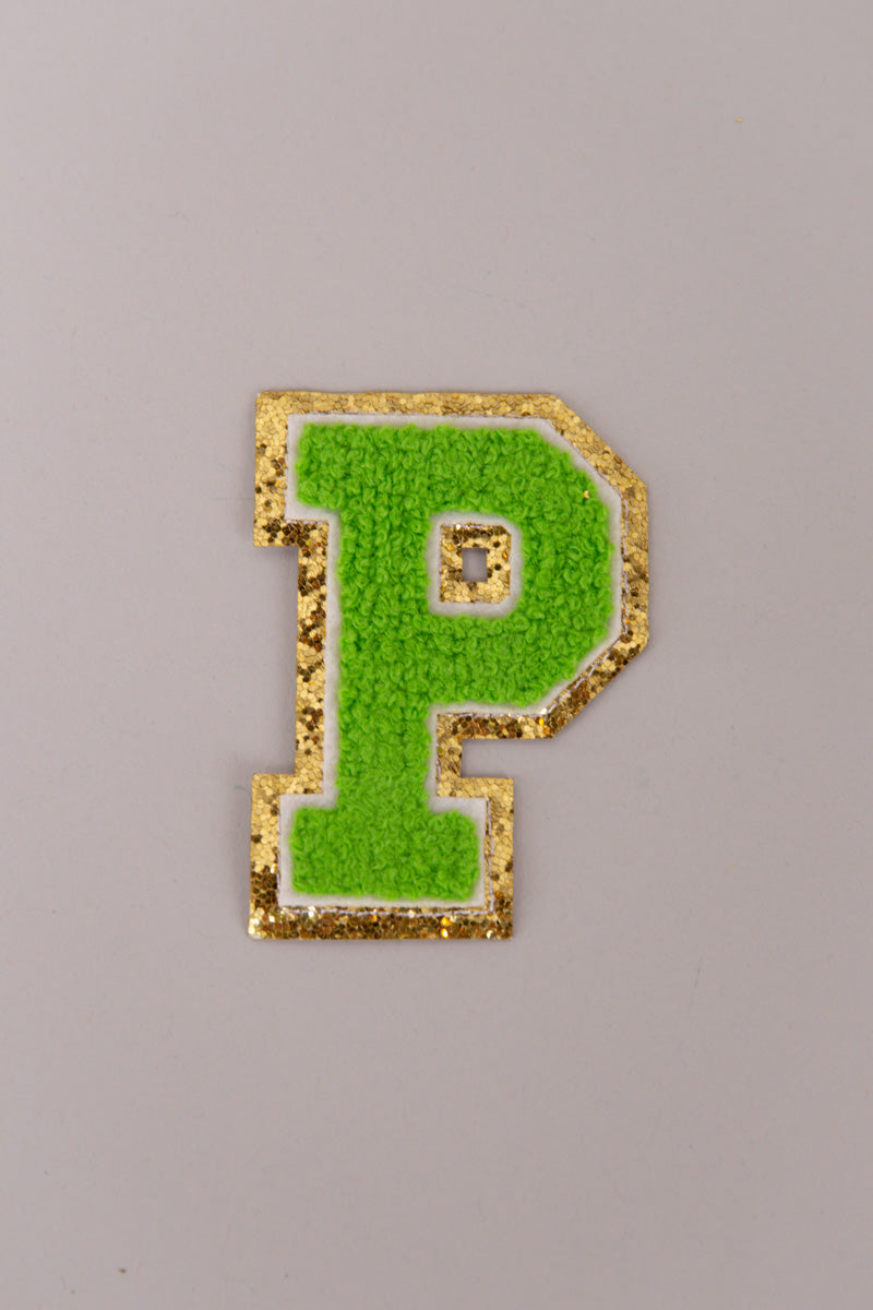 Chenille Iron-On Patch Letters - Green 8cm