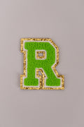 Chenille Iron-On Patch Letters - Green 8cm