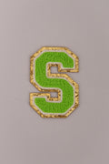 Chenille Iron-On Patch Letters - Green 8cm