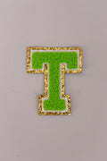 Chenille Adhesive Patch Letters - Green 5.5cm