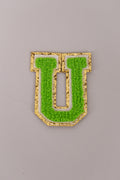 Chenille Adhesive Patch Letters - Green 5.5cm