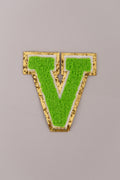 Chenille Iron-On Patch Letters - Green 8cm