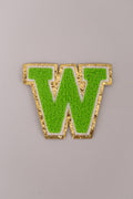 Chenille Iron-On Patch Letters - Green 8cm