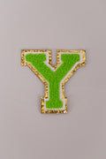 Chenille Iron-On Patch Letters - Green 8cm