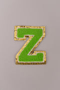 Chenille Iron-On Patch Letters - Green 8cm