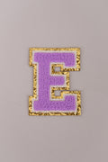 Chenille Iron-On Letter Patches- Purple 8cm