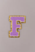 Chenille Iron-On Letter Patches- Purple 8cm