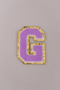 Chenille Adhesive Letter Patches- Purple 5.5cm