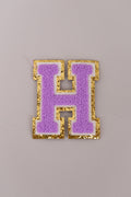 Chenille Adhesive Letter Patches- Purple 5.5cm