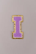 Chenille Iron-On Letter Patches- Purple 8cm