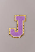 Chenille Adhesive Letter Patches- Purple 5.5cm