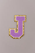 Chenille Iron-On Letter Patches- Purple 8cm