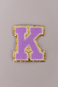 Chenille Iron-On Letter Patches- Purple 8cm