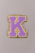 Chenille Adhesive Letter Patches- Purple 5.5cm
