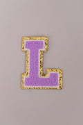Chenille Iron-On Letter Patches- Purple 8cm