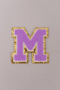 Chenille Iron-On Letter Patches- Purple 8cm