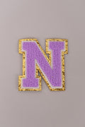 Chenille Iron-On Letter Patches- Purple 8cm
