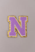 Chenille Adhesive Letter Patches- Purple 5.5cm