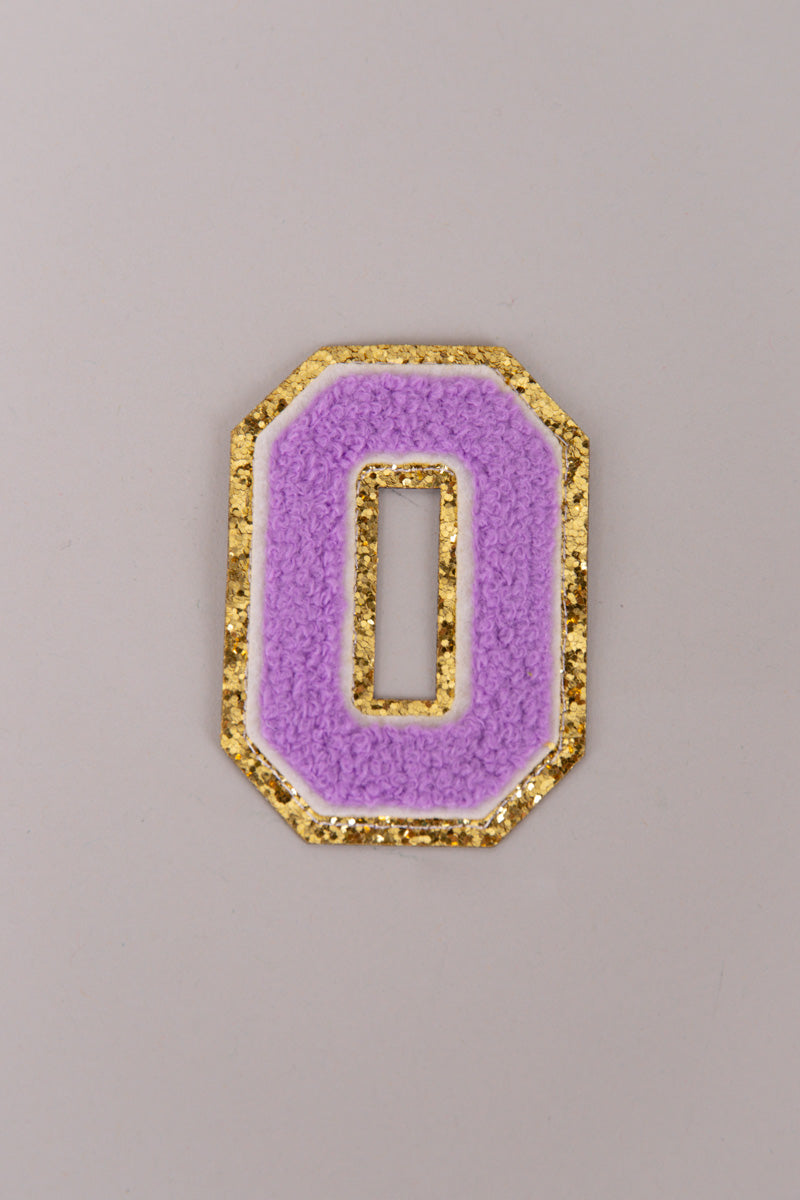 Chenille Iron-On Letter Patches- Purple 8cm