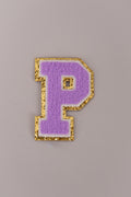 Chenille Iron-On Letter Patches- Purple 8cm