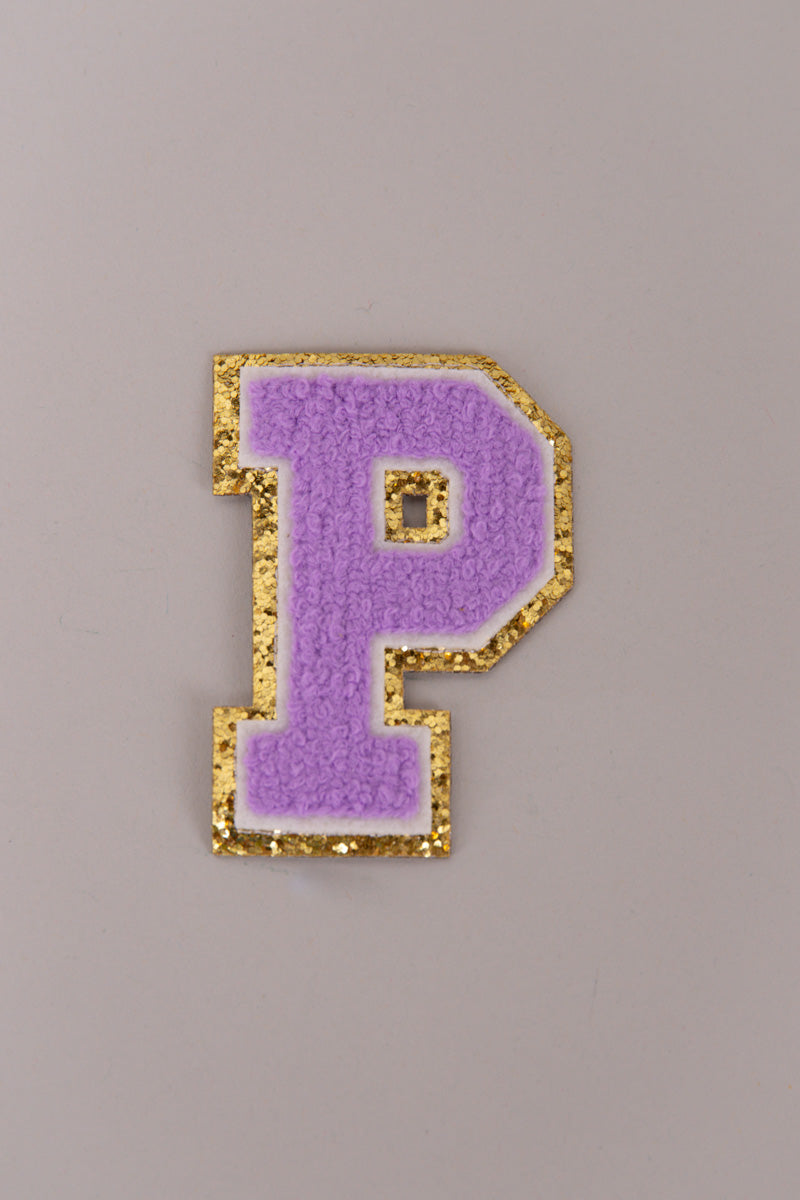 Chenille Adhesive Letter Patches- Purple 5.5cm