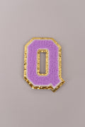 Chenille Iron-On Letter Patches- Purple 8cm