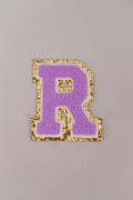 Chenille Adhesive Letter Patches- Purple 5.5cm