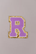 Chenille Iron-On Letter Patches- Purple 8cm