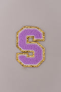 Chenille Iron-On Letter Patches- Purple 8cm