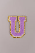 Chenille Iron-On Letter Patches- Purple 8cm