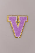 Chenille Adhesive Letter Patches- Purple 5.5cm