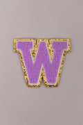 Chenille Iron-On Letter Patches- Purple 8cm