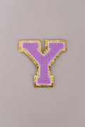 Chenille Adhesive Letter Patches- Purple 5.5cm