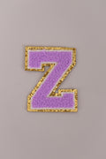 Chenille Iron-On Letter Patches- Purple 8cm