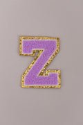 Chenille Adhesive Letter Patches- Purple 5.5cm