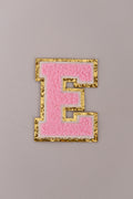 Chenille Adhesive Letter Patches- Light Pink 5.5cm