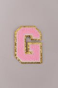 Chenille Adhesive Letter Patches- Light Pink 5.5cm