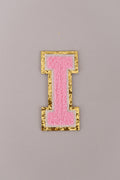 Chenille Adhesive Letter Patches- Light Pink 5.5cm