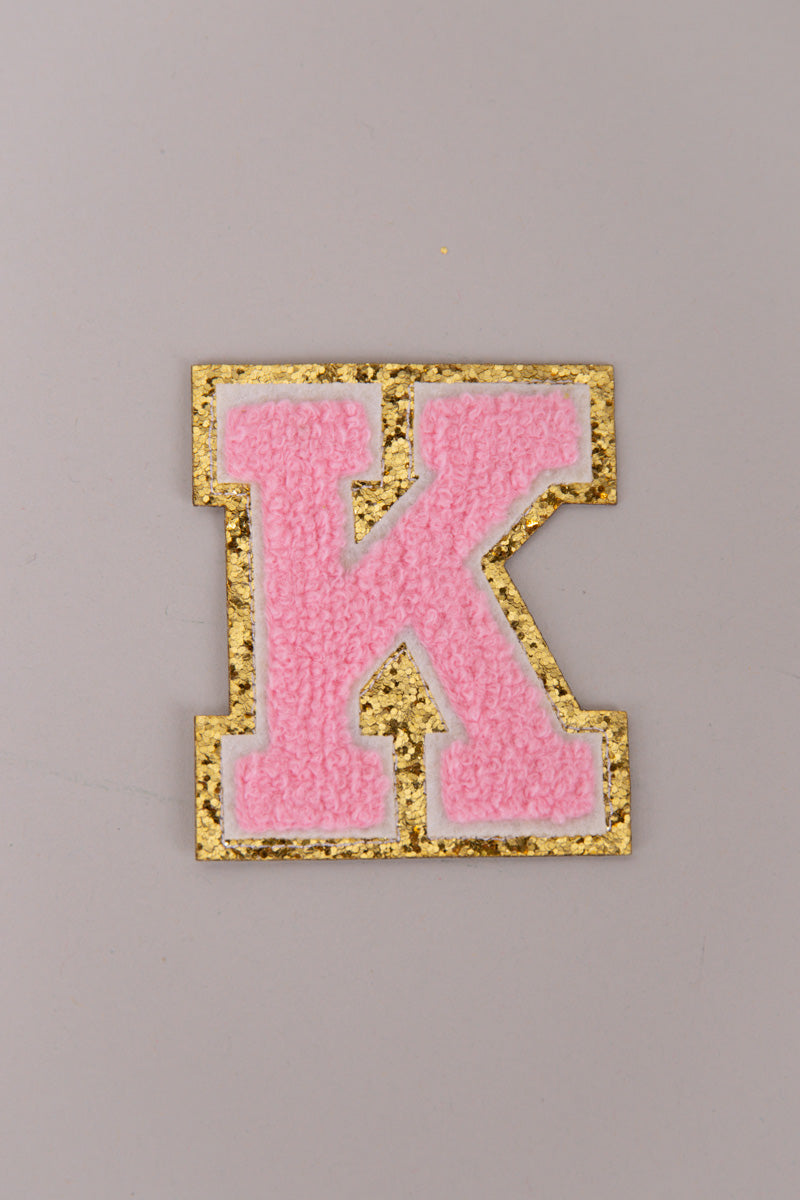Chenille Adhesive Letter Patches- Light Pink 5.5cm
