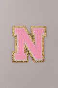 Chenille Adhesive Letter Patches- Light Pink 5.5cm